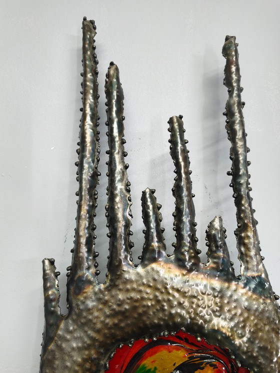 Image 1 of Lampada da parete scultorea brutalista cecoslovacca, anni '70