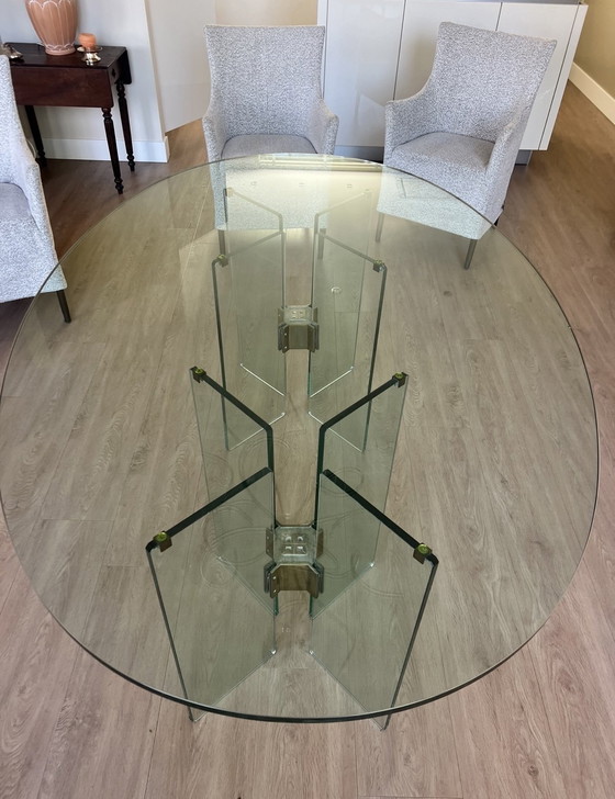 Image 1 of Ghyczy Glazen eettafel, ovaal. Merk Ghyczy