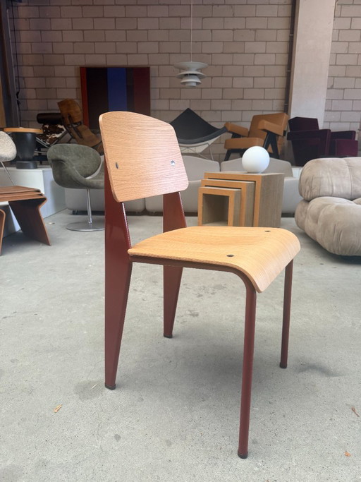 Sedia Vitra Standard di Jean Prouvé (stock: 3) – eetkamerstoelen, Metal, Wood (photo 2 of 10)