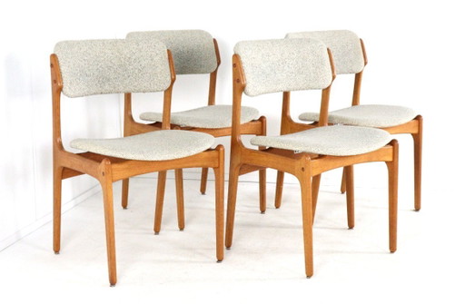 Set 4 Erik Buch stoelen O.D. mobler model 49 vintage Deens