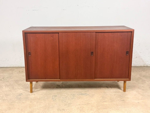 Commode en teck de Kajsa & Nils Nisse Strinning for String, années 1960