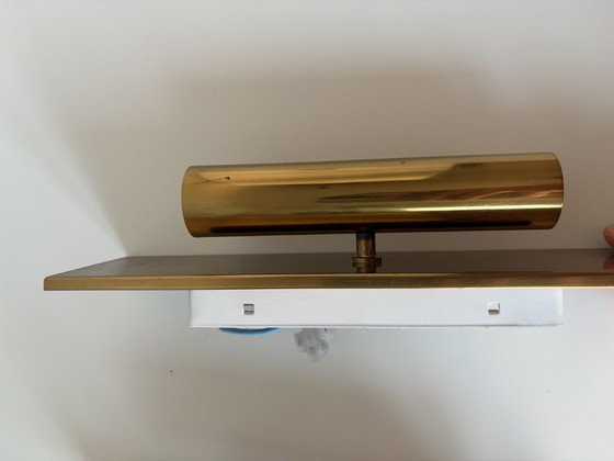 2 applique di design, in ottone, anni '70, minimaliste, con interruttore – Brass (photo 7 of 8)