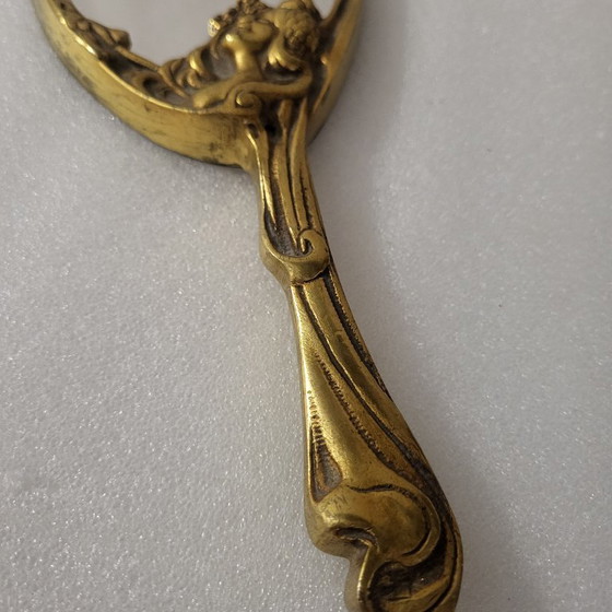 Image 1 of Espejo de mano Art Nouveau, bronce, alrededor de 1900
