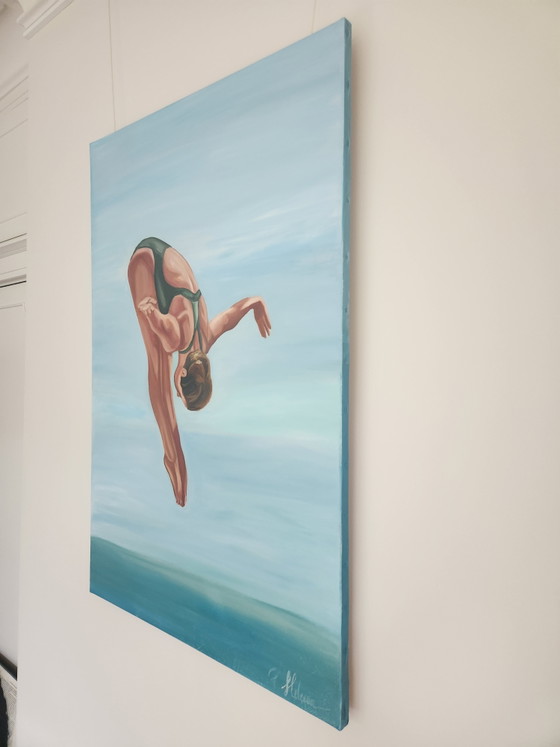 Image 1 of Beautiful Original Painting "In volo N°3" – Hiletia Romano (2023) with Certificate