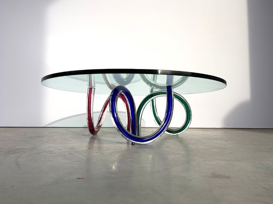 Tavolino da caffè in vetro di Murano di Maurice Barilone, anni '80 – Roche Bobois, Tavolini da caffè (photo 4 of 11)