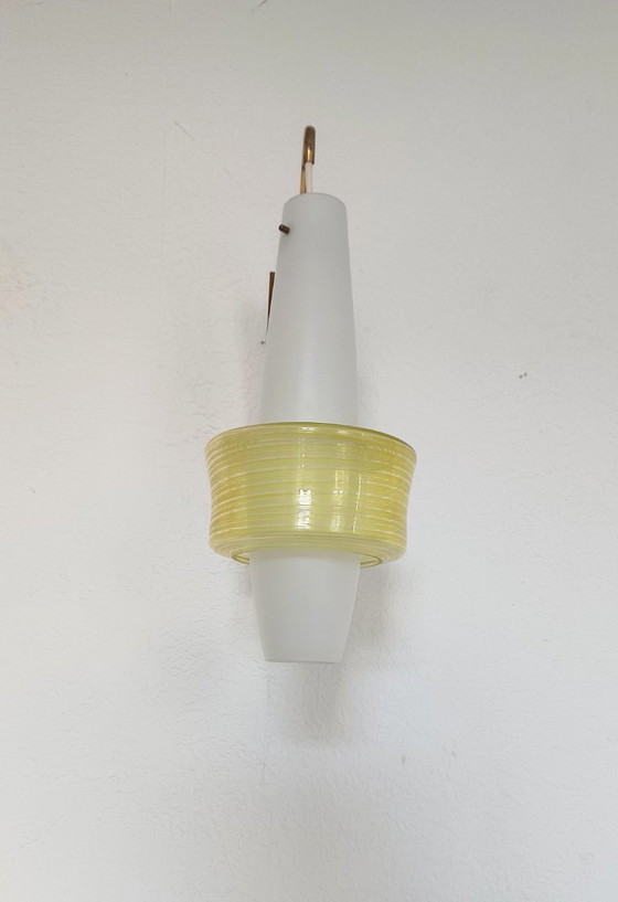 Lampe murale rare des années 1950 – Appliques murales, Glass, Wood (photo 4 of 7)
