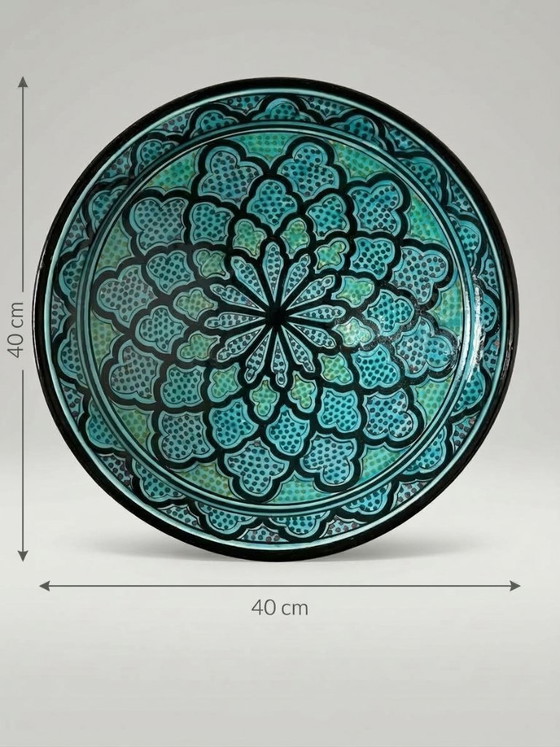 Grande piatto murale marocchino in maiolica policroma – 40 cm – Decorazioni murali, Ceramic (photo 6 of 7)