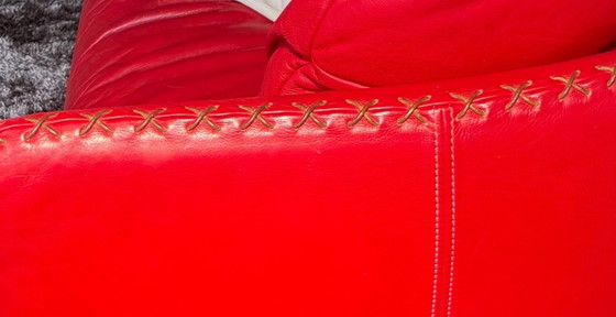 Image 1 of Canapé 3 places Exclusive de Sede DS-102 en cuir rouge haut de gamme