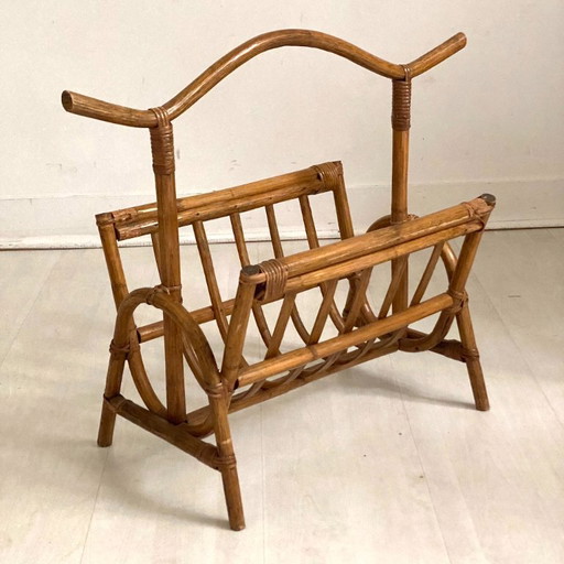 Portariviste in Rattan Vintage Anni '70 – tijdschriftenrek
