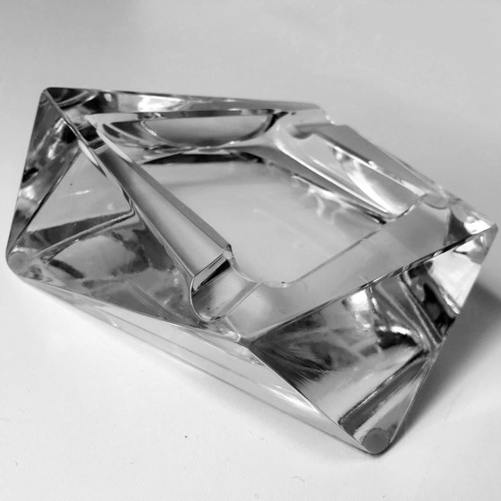 Image 1 of Vintage asymmetrische asbak - Kristal - 1970-80