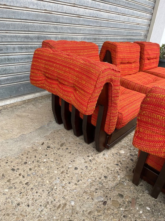 Image 1 of Modulaire stoelen 'Can Can' uit de jaren 60 in Italiaanse Mid-Century Modern-stijl van Luciano Frigerio.