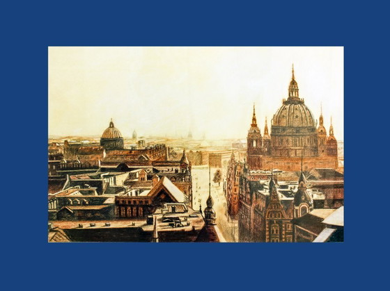 Image 1 of Berlin Cathedral. Berlin Cathedral. Germany drawing. Berlin cityscape.