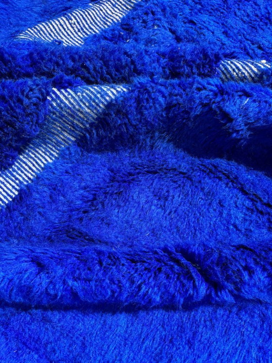 Image 1 of Alfombra marroquí azul hecha a mano de 210x300 cm.
