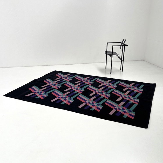 Grande tappeto geometrico in lana di Missoni, anni '80. – Tappeti, Wool (photo 5 of 8)