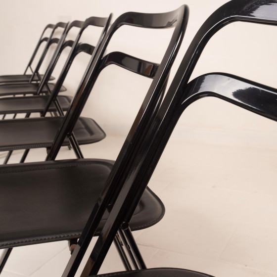 Sillas Clio de Acero y Cuero de Giorgio Cattelan para Cidue – Sillas de comedor, Leather, polished steel (photo 14 of 25)