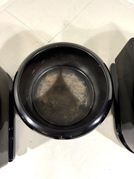 Image 1 of Vasi neri divisori per ambienti di Luigi Colani, anni '70