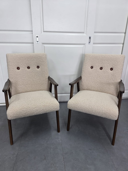 Deux fauteuils vintage teddy rembourrés
