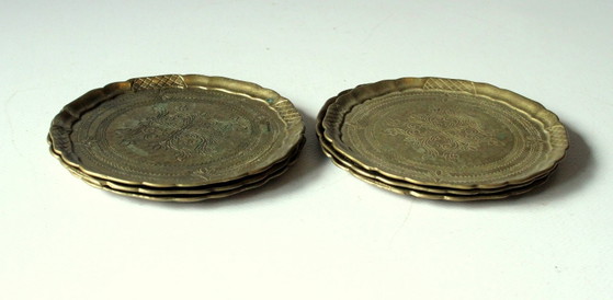 Image 1 of 6 posavasos de latón de diseño de los años 60 - Collini