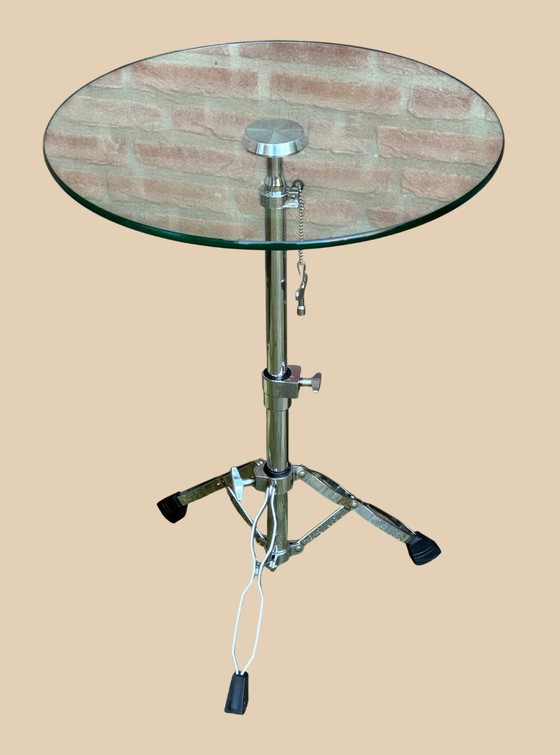 Image 1 of 🥁 UNIQUE DESIGN SIDE TABLE | CYMBAL STAND TABLE | 90s