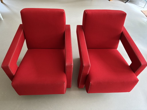 Zwei Rietveld-Stühle Utrecht/Lana in gutem Zustand – Cassina, fauteuils, Wool