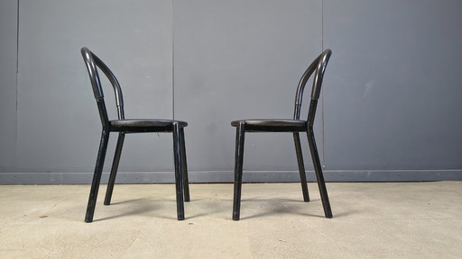 Postmodern italian dining chairs set of 4 - 1980s