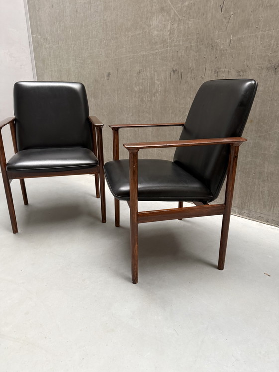 2x Vintage Fristho Impala Fauteuil - Cor Bontenbal - Jaren 60 – Skai, Wood (photo 4 of 13)