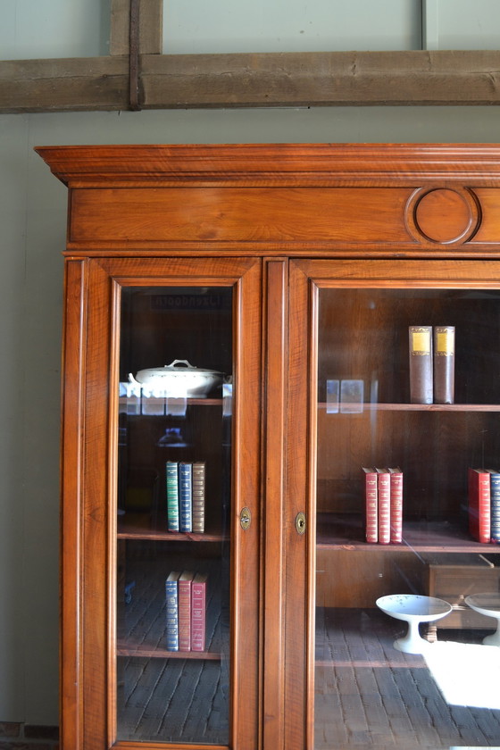 Image 1 of Large Antique Mahogany Wooden Bookcase, Display Case