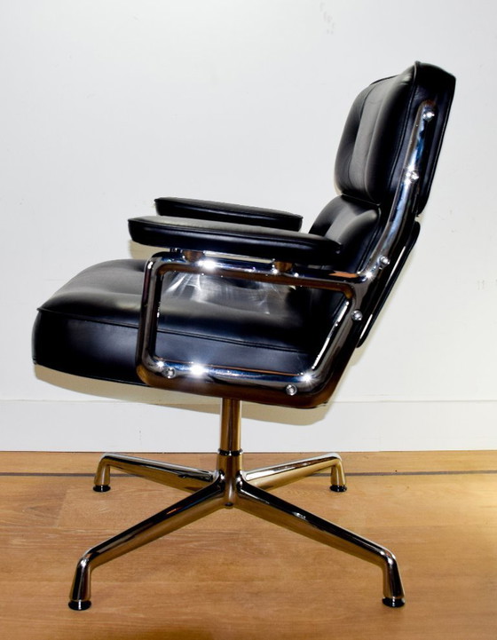 Image 1 of Vitra Eames Lobby Chair ES 108 in black leather and chrome