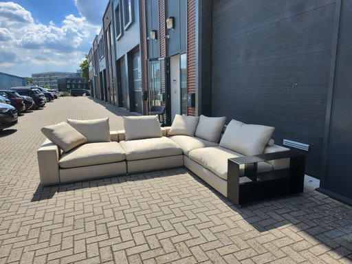 Flexform - Groundpiece hoekbank in beige stof by Antonio Citterio