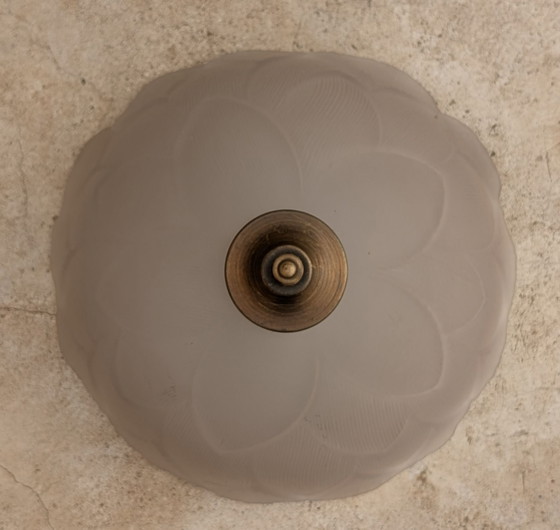 Plafoniera vetro smerigliato fiore, Wiberg, Plafoniere, Ottone, Marrone (foto 4 di 11)