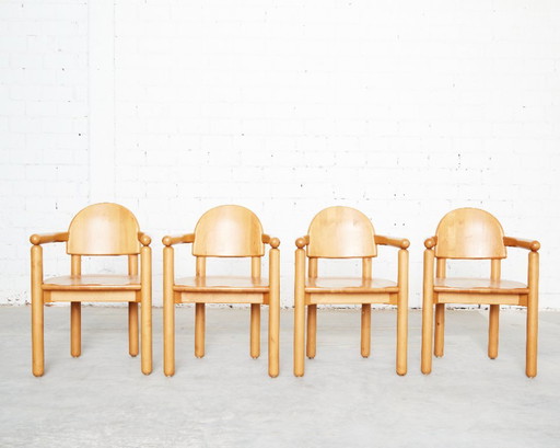 4er-Set Stühle von Rainer Daumiller für das Sägewerk Hirtshals – eetkamerstoelen, Wood