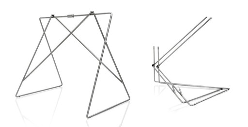 ZAGZAG roestvrijstalen tafelpoten met plexiglas blad, designstudio ZVELT, uniek stuk!