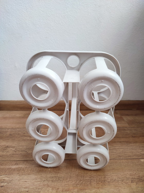 Image 1 of Portabottiglie vintage Curver portabottiglie cestino bianco crema plastica