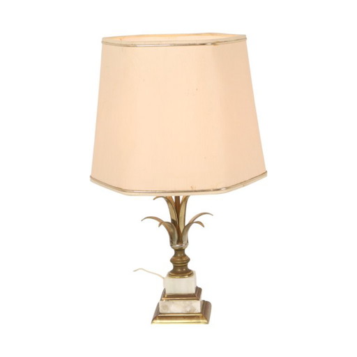 Lampe de table vintage palmier ananas, style années 70, 48 cm – Massive, tafellampen, Marble, Brass (photo 2 of 17)