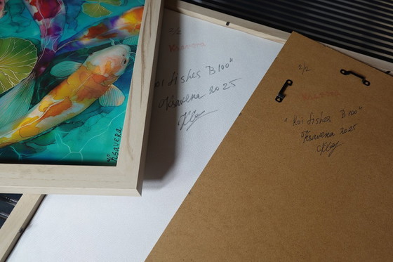 Image 1 of  Irises B103 - diptych in frame
