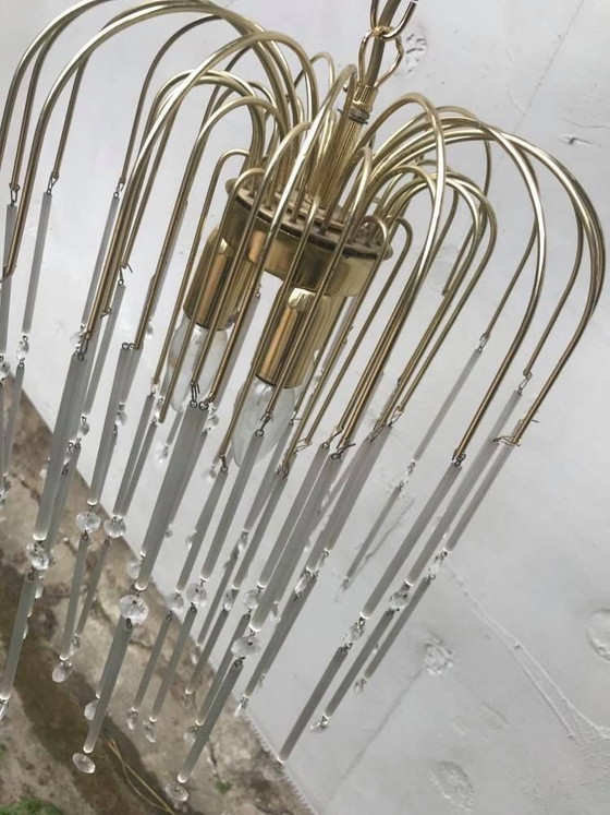 Vintage Chandelier by Paolo Venini for Eurolux – Murano Glass, Brass (photo 6 of 7)