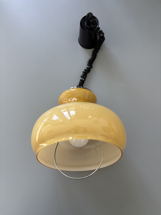 Opaline glass Italian 1960s pendant lamp (photo 8 of 8)