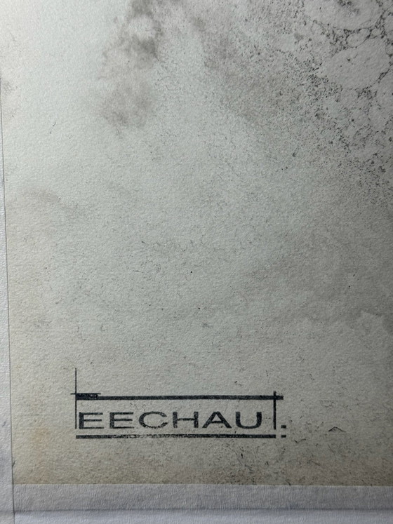 Eugène Eechaut (1928-2019)  - Abstracte inktcompositie met collage, ingelijst – Schilderijen & Tekeningen (photo 10 of 15)