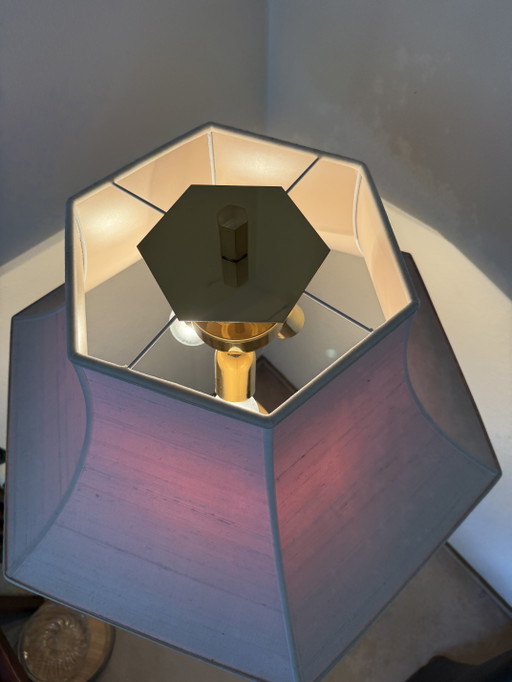 Stehlampe mit Stoffschirm Vintage