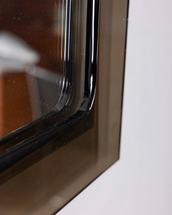 Image 1 of Miroir mural vintage des années 1970 en verre fumé, design italien