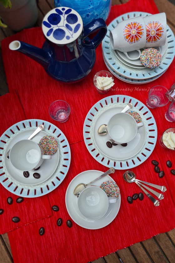 Image 1 of Melitta Germania 5x piatti-tazza in porcellana bianca (10)