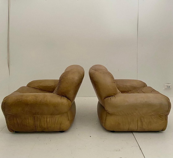 Image 1 of Coppia di poltrone vintage in pelle Sapporo di Mobil Girgi, Italia, anni '70