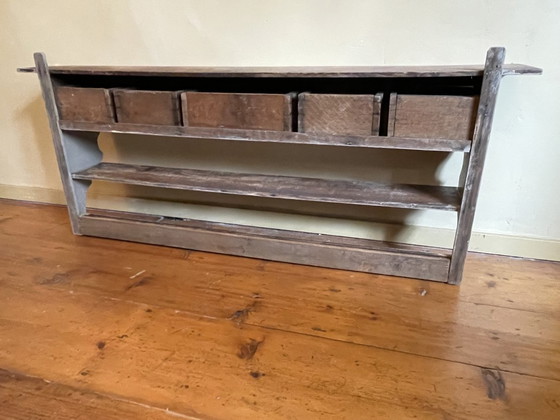 Image 1 of Grande scaffale da parete, scaffale da cucina con ciotole, stile antico francese