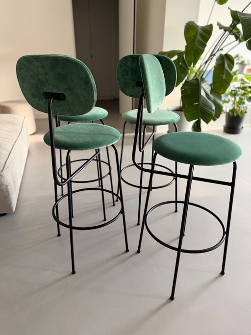 4x Sgabelli da bar Audo Copenhagen Afterroom Plus - City Velvet CA7832/031 Verde – barkrukken, Metal