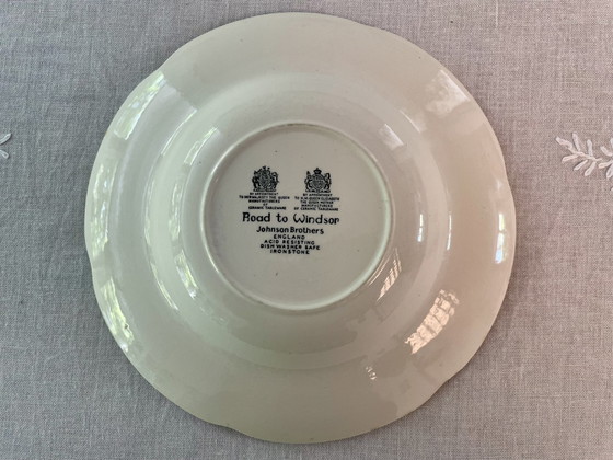 Image 1 of 5 diepe vintage borden ‘Road to Windsor’ van Johnson Brothers heel goede staat - Zeldzaam
