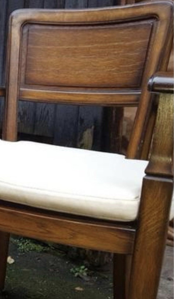 6 klassische Eichen-Esszimmer-Armlehnstühle, Esszimmerstühle, Holz, Braun (Foto 5 von 6)