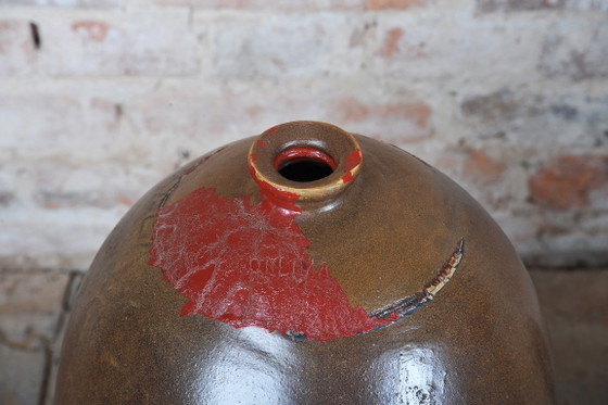 Original Art Deco Vase, Ceramics, Well-Preserved Condition, Czech, 1920s (photo 6 of 8)