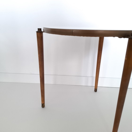 Image 1 of Vintage bijzettafel rond mid century modern design jaren 70