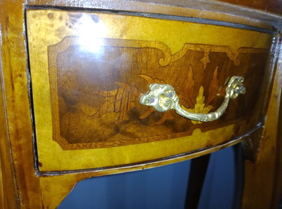 Image 1 of Console demi-lune marquetée style Napoléon III – fin XIXe
