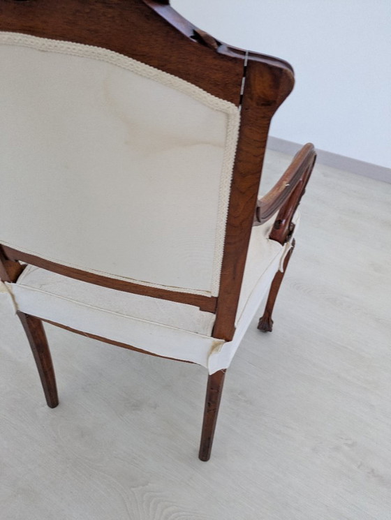 Image 1 of Art Nouveau - Sessel (2) - Holz, Stoff